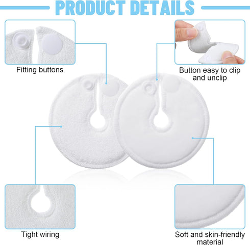 28 Packs 3 Inch(White) Tondiamo g Tube Button Covers Feeding Tube Pads Supplies Soft Abdominal Feeding Cotton Pads