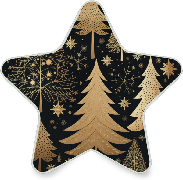 ALAZA Golden Snowflake Tree Merry Christmas Star Shaped LED Night Light Dusk