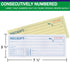 Gimehome 50 Sets 7 1/2" 2 3/4" 2-Part Cover(3pack) Money or Rent Receipt Book, x Carbonless, White & Canary, Bound
