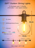 25FT 13 G40 Bulb(1 Dimmable 2700K Zuske Outdoor String Lights, Patio Lights with Shatterproof Globe Spare), Waterproof