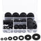 Glarks 175Pcs Flat Rubber Washers Assortment Kit, 10/12/16/18/20/25/30mm Heavy Duty Black Rubber Washers