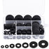 Glarks 175Pcs Flat Rubber Washers Assortment Kit, 10/12/16/18/20/25/30mm Heavy Duty Black Rubber Washers