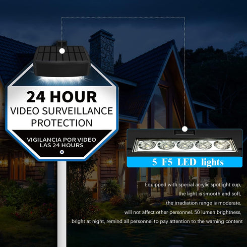 OOSSXX Solar Power Deck LED Light Clip-On Security Sign Spotlight (Max 14 Hours Working, Large Capacity Battery)