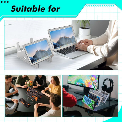 SaisaiTan 3 Acrylic Keyboard Display Stand Holder Mechanical Computer Stand Shelf for Desk Transparent Acrylic Tier