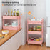 Calmootey 3-Tier Rolling Utility Cart with Drawer, Multifunctional Storage Organizer with Plastic Shelf & Metal Wheel,