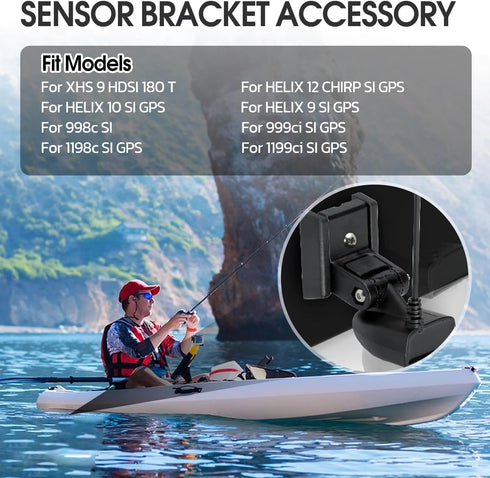 Transducer Mount Bracket for MHX XNT, Mounting Plate for XHS Model Transducers, Transom Mounting Hardware Kit