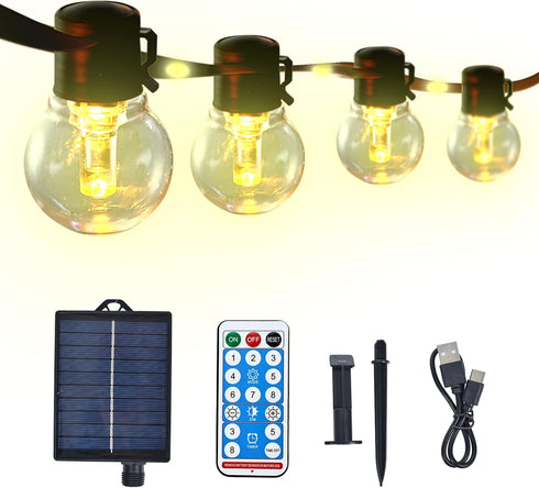 34ft G50 String Lights with 15 Golden Yellow Light Guide Column LED