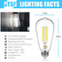 6 Pack Bulbs, E26 Dimmable Bulb, 60 ST58 Bulbs 5000K, 8W, 800LM, 80+ DAYBETTER Vintage LED Edison LED watt Equivalent