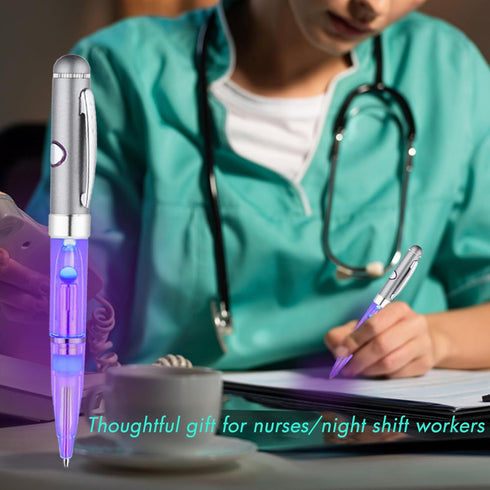 Penyeah 7 Colors in 1 Pen with Light, Lighted Multi-Color Changing LED Pen for Adults and Kids, 2 PK