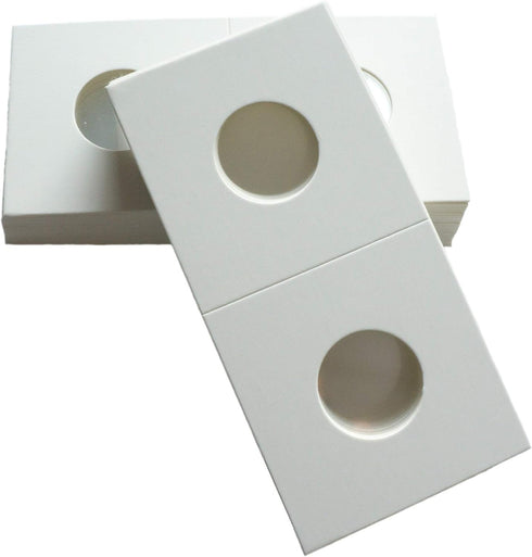 Coin Collection Supplies - 100pcs Quarter Coin Holders 2x2 Cardboard Flips (PVC Free, Acid-Free, Coin Safe)