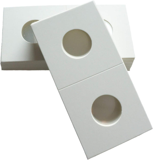 Coin Collection Supplies - 100pcs Quarter Coin Holders 2x2 Cardboard Flips (PVC Free, Acid-Free, Coin Safe)
