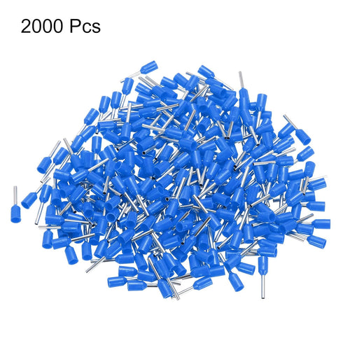 uxcell 2000 Pcs Insulated Ferrule Wire Connector Electrical Crimp Terminal 20 AWG - Blue