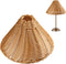 CHGCRAFT 2PCS Empire Clip-On Chandelier Lamp Shades Cone Rattan Lamp Shades Replacement