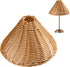 CHGCRAFT 2PCS Empire Clip-On Chandelier Lamp Shades Cone Rattan Lamp Shades Replacement