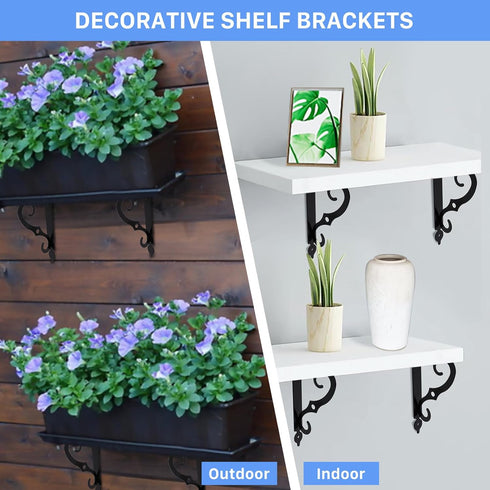 Tivcck 10 Pack Brackets,7.4Inch Decorative Shelf Wall Mounted L Shape Shelf Bracket,Heavy Duty Shelf Brackets