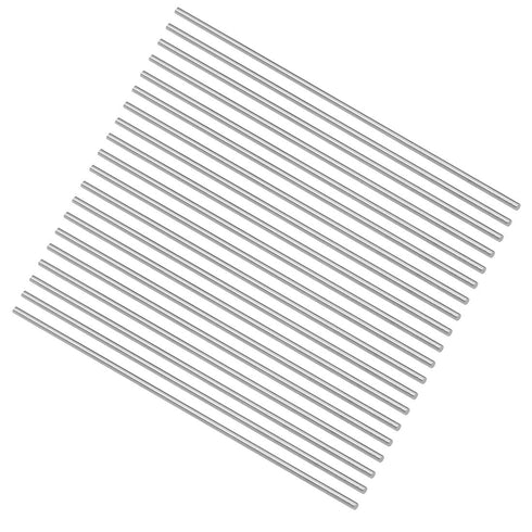uxcell 20pcs Round Steel Metal Rods, 1.8mm x 100mm High Speed Steel Lathe Bar Stock Tool for DIY Craft