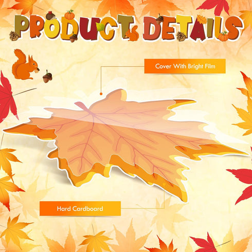 Qilery Fall in Love with Learning Bulletin Board Set, Autumn Maple Leaves Pumpkin Cutouts for Classroom Thanksgiving