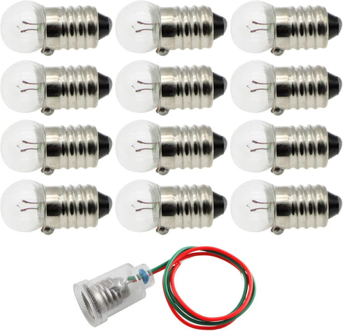 FDXGYH E10 2.5V 0.3A Mini Light Bulbs 12pcs Old Fashioned Christmas Lights