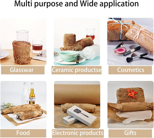 Honeycomb Packing Paper Wrap 15"x131' Sustainable Alternative to Bubble Wrap for Moving/Shipping/Packing Roll