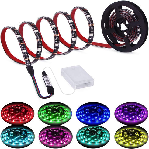 Led Strip Lights Battery Powered RGB 2M 6.56ft Battery Operated Led Battery