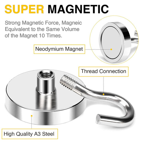 DIYMAG Heavy Duty Magnetic Hooks, 110 lb Strong Magnet with Hook for Hanging, Neodymium Magnet Hooks for Fridge,