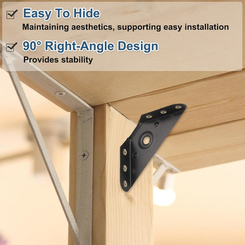 Gusset 4Pcs 59mm 59mm PATIKIL Joints, x Carbon Steel Corner Braces Bracket Angle Joining Support with Screws for Wood