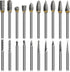 20PCS Tungsten Carbide Burr Set, 1/8 Shank Diamond Files for Dremel Rotary Drill, Metal Polishing and Wood Carving