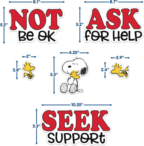 Eureka Peanuts Snoopy It's Ok to… Classroom Bulletin Board Set, 42 Pieces for Teachers