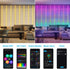 5050 8Ft 6Ft 144LED LumBelle Smart Curtain Lights RGB Built in Chip, Color Changing Curtain Lights with Music Sync APP