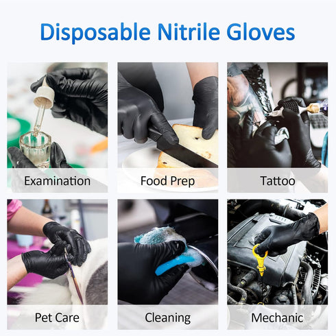 Schneider Nitrile Exam Gloves, Black, Small, 50-ct Box, Latex-Free, Powder-Free, Food-Safe