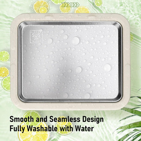RIZGHWOY 2 Frozen Rolled Ice Cream Maker, Stainless Steel DIY Ice Cream Roll Tray with Scrapers, for Soft Serve
