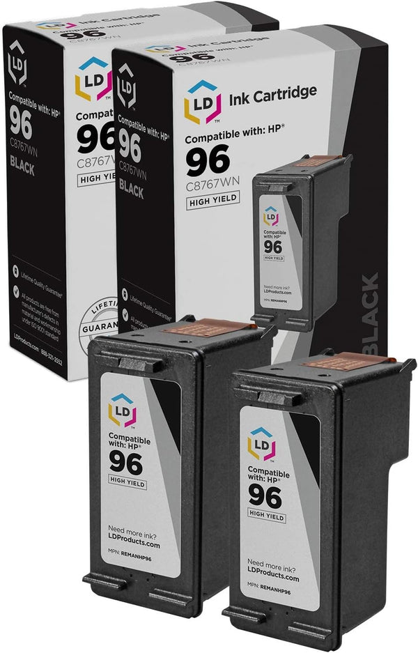 LD Products Ink Cartridge Replacements for HP 96 C8767WN High Yield (Black, 2-Pack) for DesignJet 5940 & 5940xi,