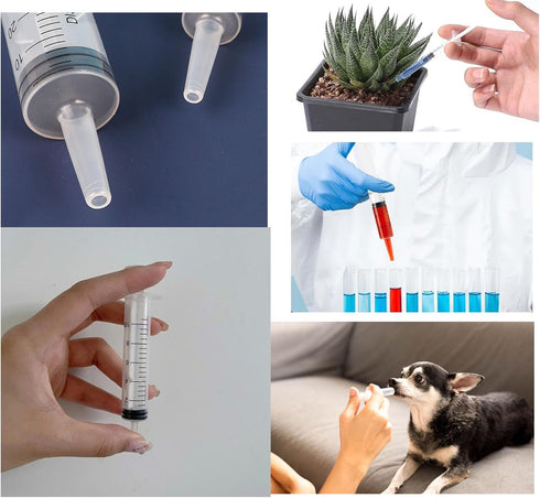 1ml / 1cc Pipette Syringe, 50pcs Plastic Syringes with Luer Slip Tip for Pets Oral, Refilling, Oil or Glue Applicator