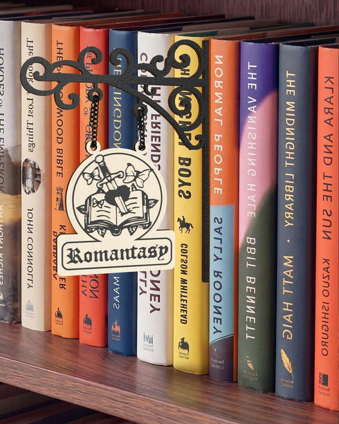 5 Sonloka Book Nook Tavern Signs, PCS Wood Bookshelf Dividers, Medieval Style Book Nook for Bookshelf Decor, Home