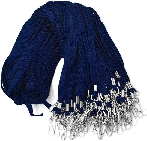 Beebel Navy-Blue Lanyards, 50PCS with Swivel Hook Clips for ID Name Badge Holder