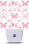Pink Butterfly Night Light Plug Into Wall with Dusk to Dawn Sensor
