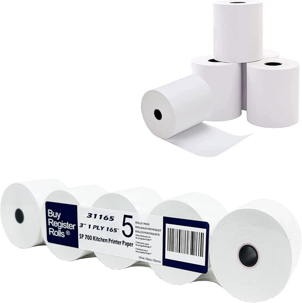 Star SP700 Kitchen Printer Paper (5 Rolls) 3" x 165' 1-Ply Bond