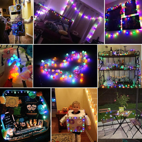18ft 50 8 ALOVECO LED String Lights LEDs Battery Operated String Lights with Remote Modes Waterproof Globe Starry Fairy