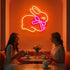 Bunny with Bow LED Neon Sign, Cute Rabbit Night Light, Girl's Room Decor Idea, Baby Shower Gifts, Custom Neon Sign