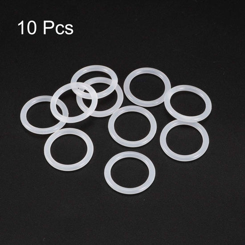 uxcell Silicone O-Rings, 20mm OD 15.2mm ID 2.4mm Width VMQ Seal Gasket for Compressor Valves Pipe Repair, White, Pack of 10