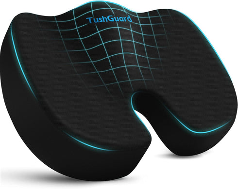 TushGuard Seat Cushion for Office Chair Memory Foam Non-Slip Cushion Back, Relief