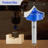 SMJXTOP 1/4" 1/2" 1,Carbide Shank Groove Point Cutting Roundover Router Bit Radius,Cutting Dia. Roundover Plunge Cutter