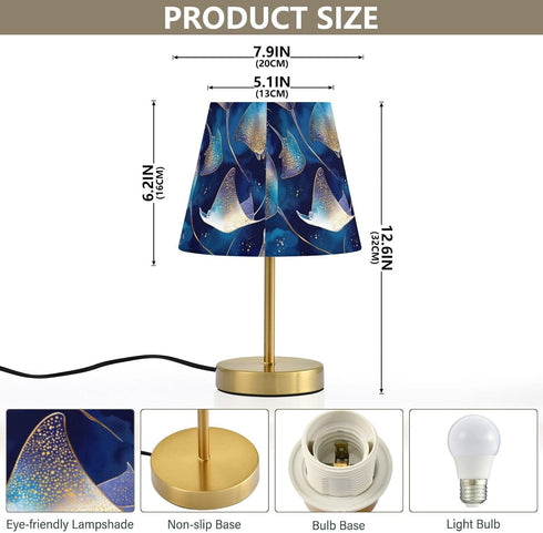 Yasala Table Lamp Stingray Fantasy LED Night Light Minimalist Bedroom Reading Dorm Nightstand Desk Lamp Color Changing
