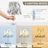 Bedside Lamp Blue Grey Leaf Pattern Table Lamp Bedroom LED Nightstand Desk Lamp Lampshade for Sleeping Living Room Dorm