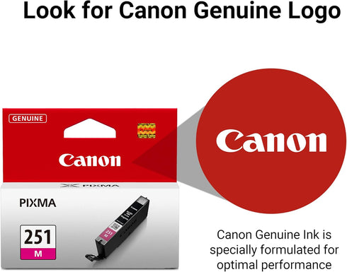 Canon CLI-251 Genuine Magenta Ink Tank, Compatible with MG6320, IP7220, MG5420, MX922, MG5520, MG6420