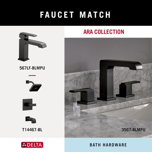 Delta Faucet 76435-BL Ashlyn Towel Hook, Matte Black