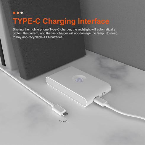 Portable Magnetic Motion Sensor Night Light - Rechargeable & Energy Efficient
