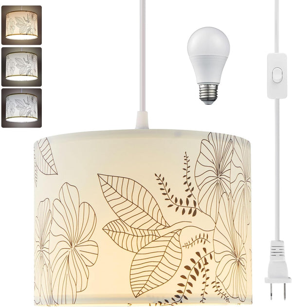 CCKZQYR Plug in Pendant Light, 15 FT Hanging Lamp with Plug in Cord,