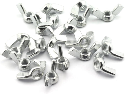 20 Pack 1/4" Zinc Plated Wing Nuts - Butterfly Fasteners Parts 1/4-20 Inches