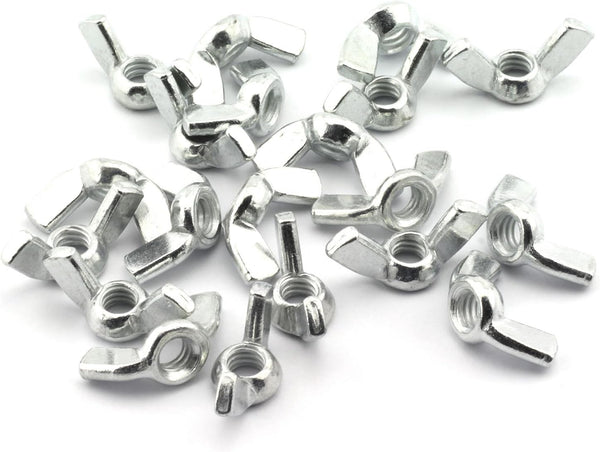 20 Pack 1/4" Zinc Plated Wing Nuts - Butterfly Fasteners Parts 1/4-20 Inches
